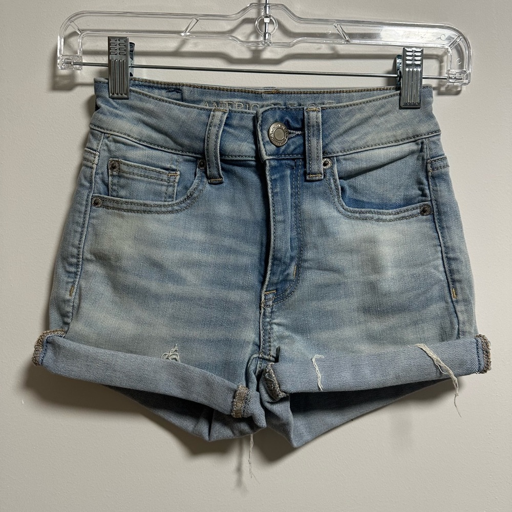 American Eagle Outfitters Classic Light Blue Jean Shorts for Women